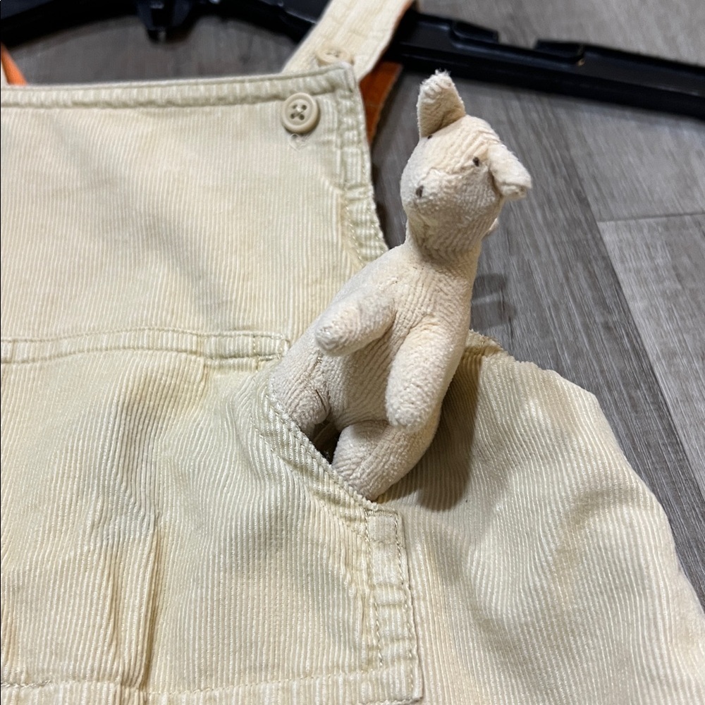 HTF Gymboree Vintage Kangaroo print overalls with stuffed kangaroo size 3-6M - Picture 2 of 14